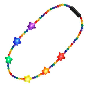 Blinkee Flashing Rainbow Disco Prism Stars Fancy Party Necklace
