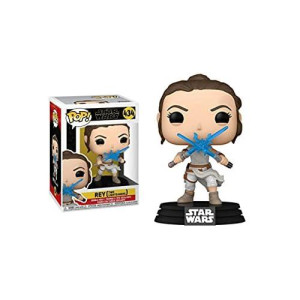 Funko POP Star Wars: The Rise of Skywalker Ep 9 - Rey with 2 Light Sabers collectible Vinyl Bobblehead