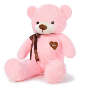 Yunnasi Big Teddy Bear Stuffed Animal 31.5 Inch Giant Teddy Bear With Love Heart Large Plush Toy Huge Soft Doll Gift For Kids Girls Girlfriend On Birthday Valentine'S Day Christmas Baby Shower Pink