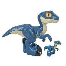 Fisher-Price Imaginext Jurassic World Dinosaur Toy Raptor Xl Poseable Figure For Preschool Pretend Play Ages 3+ Years