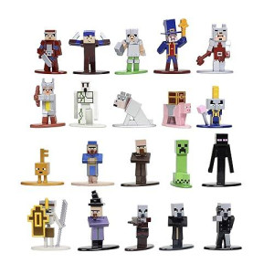 Jada Toys Minecraft Dungeons Nano Metalfigs 1.65" Die-Cast Collectible Figures 20-Pack Wave 4, Toys For Kids And Adults Silver