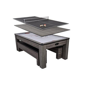 Atomic Northport 3-In-1 Dining Table With Air-Powered Hockey And Table Tennis, Black