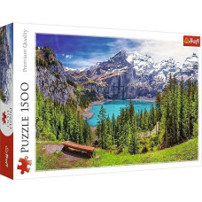 Trefl Lake Oeschinen, Alps, Switzerland 1500 Piece Jigsaw Puzzle Red 33"X23" Print, Diy Puzzle, Creative Fun, Classic Puzzle For Adults And Children From 12 Years Old