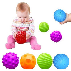 Montessori Toys For Babies 3 Months+, Baby Balls 3 To 12 Month For Babies & Toddlers 3M+, Textured Multi Ball Set Colorful & Soft Squeezy Sensory Toys. Stress Relief Balls For Infant (4 Pack)