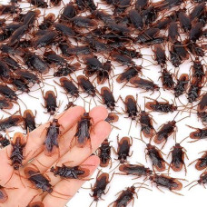 Wirrabilla Pretty Realistic 120Pcs Fake Roaches, Fake Cockroaches Great Way To Play A Prank, Faux Cockroaches Lifelike Creepy Perfect For Halloween Project, Tricking People, Kid Playing