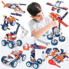Kizbruo Building Toys For Boys Age 8-12, Boys Toys Age 6-8, Erector Set For Boys 6-8, 152Pcs Diy 12 In 1 Stem Toys For 7 8 9 Year Old Boy, Engineering Building Toys For 10 11 12 Year Old