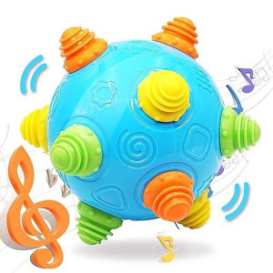 Toddlers Baby Music Shake Ball Toy- Vanlinny Bumble Ball For Babies,Dancing Bumpy & Interactive Sounds Crawl Ball Toy, Best Bouncing Sensory Learning Ball Gift Toys For 3+ 4 5 Year Old Boys&Girls