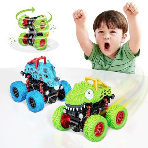 Lodby Dinosaur Toys For 2 3 4 5 Year Old Boys , Pull Back Vehicles Toys Monster Truck For Toddler Boys Age 2-4-6, Dino Cars For Kids 3-5 Year Old Christmas Birthday Gifts