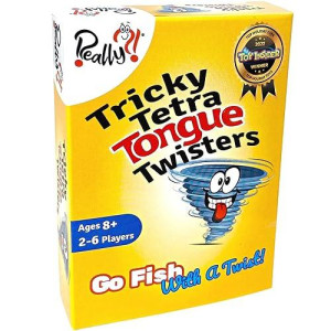 Really?! Tricky Tetra Tongue Twisters - Go Fish With A Twist, Hilarious Family Party Speech & Memory Card Game, Ages 8+