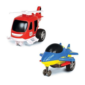 Nkok Junior Racers 2Pk Friction Powered Coast Guard Heli & Supersonic Jet,Multi