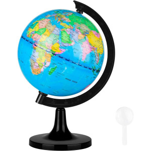 Wizdar 5.5 World Globe For Kids Learning, Educational Rotating World Map Globes Mini Size Decorative Earth Children Globe For Classroom Geography Teaching, Desk & Office Decoration-5.5 Inch