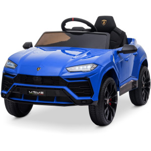 Kidzone Ride On Car 12V Lamborghini Urus Kids Electric Vehicle Toy W/Parent Remote Control, Horn, Radio, Port, Aux, Spring Suspension, Opening Door, Led Light - Blue