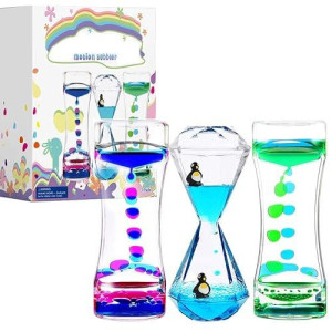 Calming Sensory Toys For Kids With Autism Adhd Anxiety Or Special Needs-3 Pack Liquid Motion Bubbler Timers (Style #3)