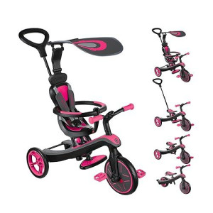 Globber 4 In 1 Trike Explorer - Transforms Into A Balance Bike, For 1, 2 Or 3 Year Olds, 4 Modes From Assisted Tricycle To Balance Bike Mode, Outdoor Ride On Toy For Boys And Girls