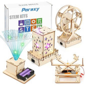 Poraxy 4 In 1 Stem Kits For Kids Age 8-10, Science Stem Projects For Kids Age 8-12, 3D Puzzles, Educational Craft Building Toys, Christmas Birthday Gifts For Girls Boys 6 7 8 9 10 11 12 13 Year Old