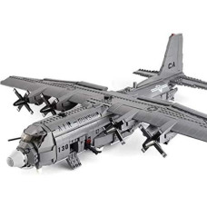 General Jim'S Ac-130 Gunship Building Blocks Plane Military Bricks Set - Ground-Attack Aircraft With Interactive Features | Compatibke With Cobi, Lego Sets And All Major Brands