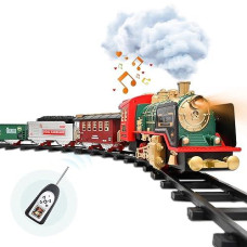 Train Set Toy With Remote - Upgraded Large Size Electric Train Toy Set With Dinosaurs, Battery-Powered Steam Locomotive Engine, Cargo Cars & Tracks, Gift Toys For Age 3 4 5 6 7 8+ Kids, Assorted