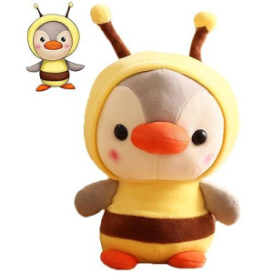 Casagood Duck/Penguin Stuffed Animal In Bumble Bee Costume Adorable Plushies Wearing Yellow Bumble Bee Outfit Plush Toys Great Gift For Kids And Lovers,Stuffed Penguin Animals 10 Inch
