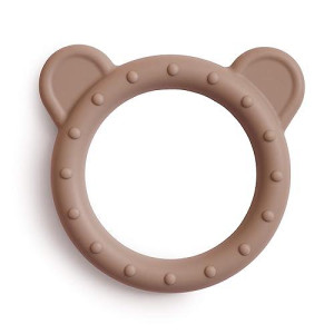 Mushie Silicone Baby Teether Toy Bear (Natural)