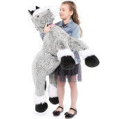 Tezituor 47 Inch Giant Horse Stuffed Animal Plush Toys, 4Ft Long Horse Plush Pillow, Realistic Stuffed Pony Toy For Boys Girls