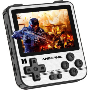 Rg280V Handheld Game Console With 16 + 64G Tf 5000 Games 64Bit 2.8Inch Ips Screen , Retro Game Console Opening Linux Tony System Portable Video Game Console (Silver)