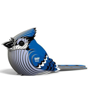 Eugy Blue Jay 3D Puzzle, 26 Piece Eco-Friendly Educational Toy Puzzles For Boys, Girls & Kids Ages 6+
