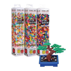Pix Brix Pixel Art Puzzle Bricks Bundle - 4,500 Piece Pixel Art Kit, Mixed 32 Color Palette (Light, Medium, Dark) - Interlocking Building Bricks, Create 2D And 3D Builds - Stem Toys, Ages 6 Plus