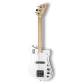 Loog Mini Electric Kids Guitar For Beginners Built-In Amp Ages 3+ Learning App And Lessons Included White