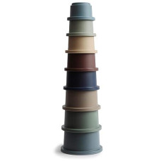 Mushie Stacking Cups Toy 8 Pcs Made In Denmark (Forest)