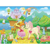 Homeworthy (72 Pieces) Kids Jigsaw Puzzles - Durable Toddler Puzzles For Kids Ages 4-8 - Princess And Unicorn Design With Thick Puzzle Pieces And Sturdy Box