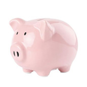 Sobeit Piggy Bank, Ceramic Piggy Bank, Cute Pig Piggy Bank, Piggy Bank For Girls, Boys, Kids, Baby, Toddler(Pink)