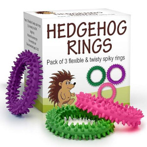 Sensory Ring And Fidget Toy 3 Pack Pink Purple Green | Soft, Flexible Rubber Spikes | Helps Reduce Stress And Anxiety| Promotes Focus And Clarity | Children, Youth, Adults Sensory Toys