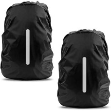 Lama 2 Pack Waterproof Rain Cover For Backpack, Reflective Rucksack Rain Cover For Anti-Dust/Anti-Theft/Bicycling/Hiking/Camping/Traveling/Outdoor Activities (Black, Xl)