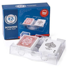 Brybelly Elite Rotating Card Deck Tray | Standard Sized Playing Cards | Rotates In Any Direction | Clear | 6 Deck Tray