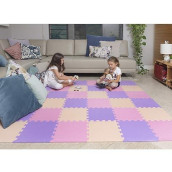 Miotetto Soft Non-Toxic Foam Baby Play Mat Toddler Playmat Colorful Jigsaw Puzzle Play Mat 36 Squares Foam Floor Mats For Kids & Babies Eva Foam Interlocking Tiles For Gym, Nursery, Playroom