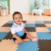 Miotetto Soft Non-Toxic Baby Play Mat Toddler Playmat Colorful Jigsaw Puzzle Playmat 16+2 Bonus Squares Foam Floor Mats For Kids & Babies Eva Foam Interlocking Tiles For Gym, Nursery, Playroom