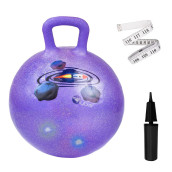 Flybar Hopper Ball, Rocket Led Purple, Exercise & Fitness Bouncing Ball With Handle, Indoor/Outdoor Toy For Kids, Ages 3 And Up, 18 Inches, 1 Piece