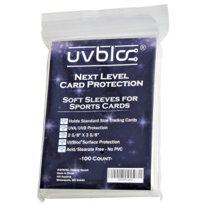 Uvbloc Penny Baseball Card Sleeves (100 Pack) Soft Protector Holders For Trading Basketball Football Cards