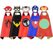 Riorand Kids Superhero Capes Set Toys For Boys Girls Party Supplies Christmas Halloween Gifts