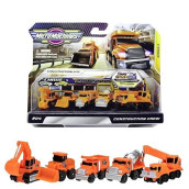 Micro Machines Mmw0021 Construction Crew Pack, Features 5 Plus Corresponding Scene-Highly Collectible Themed Toy Cars - Tiny Vehicles, Huge World, Orange