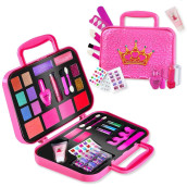 Toysical Kids Makeup Kit For Girl - Real, Non Toxic Makeup For Kids Kit With Remover, Washable Toddler Makeup Kit - Princess Birthday Gift Pretend Play Makeup For Ages 3 4 5 6 7 8 9 10 Years Old