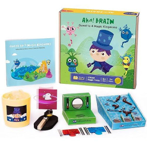Meandmine Brain Lab- 4-In-1 Science Kit - Mystery Box For Critical Thinking, Cognitive Development, Memory, Emotion, Coordination, Creativity - Brain Games For Kids 5-8- Stem Toy