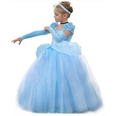 Girls Princess Dress Fancy Costume Role Play Ball Gown Halloween Party Dress Up