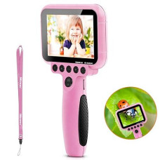 Kids Camera, Imoway Waterproof Video Cameras For Kids Hd 1080P Kids Digital Cameras Camcorder With 16Gb Memory Card, Card Reader And Floating Hand Grip (Pink)