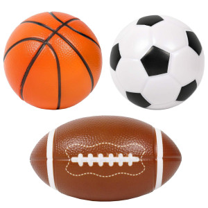 Teganplay 3 Soft Balls For Toddlers Soccer Ball Basketball And Football (4.5 Diameter)