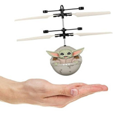 World Tech Toys Star Wars The Mandalorian Baby Yoda The Child Sculpted Head Ufo Helicopter
