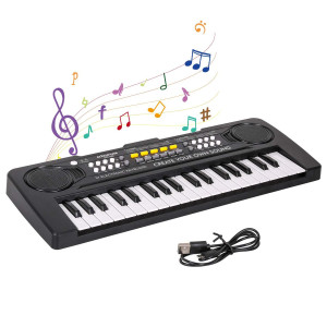 M Sanmersen Kids Piano, Piano Keyboard For Kids Electronic Keyboard 37 Keys With 4 Drums / Animals Sound / 11 Demos Portable Piano Toys For Beginners Girls Boys Ages 3-8