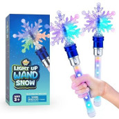 Light Up Snowflake Ice Spinning Wand For Kids In Gift Box, Snow Rotating Led Toy For Girls And Boys, Magic Princess Sensory Toys, Suitable For Parades, Best Pretend Play Birthday (1-Pack)