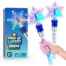 Ipidipi Toys Snowflake Wand, Spinning Light Up Wands For Kids - Princess Wands For Little Girls, Magic Wand Toy, Pretend Play Fairy Wand, Sensory Toys For Autistic Children, 4Th Of July Toys