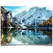 Jigsaw Puzzle For Adults 1000 Pieces - Autumn Mountain And Lake Puzzle - Large 27X20 Inch - Sturdy Tight Fitting Pieces - Letters On Back - Stand Up Art Card -Rating Medium To Hard